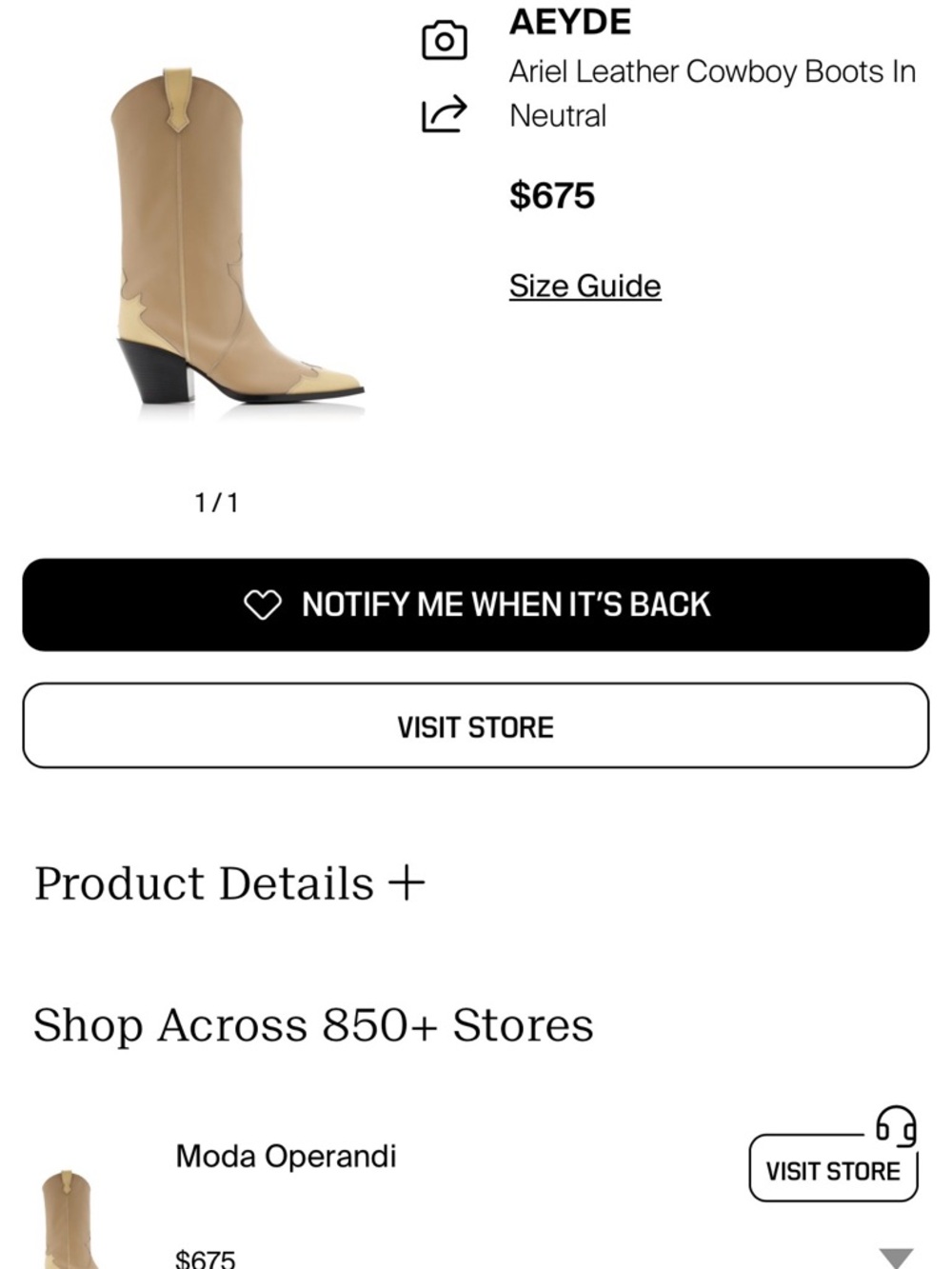 Aeyde Ariel Leather Cowboy Boots in Neutral Tan